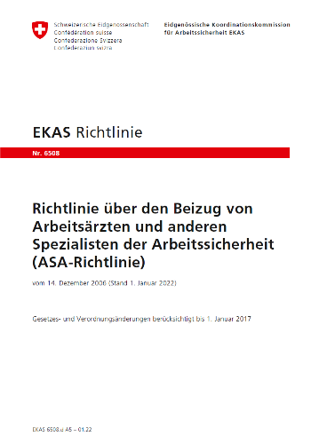 ASA EKAS Richtlinien Arbeitssicherheit