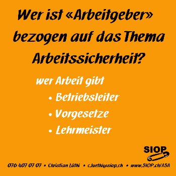 Arbeitgeber Arbeitssicherheit Unfallverhütung